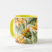 Sonnenblumen Art Pattern Design Tasse (Vorderseite Links)