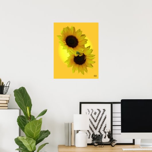 Sonnenblumen Art Printing Schöne Blume Drucken Poster (Heimbüro)