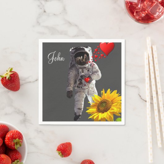 Sonnenblumen Astronautenpapier Napkins Serviette (Beispiel)