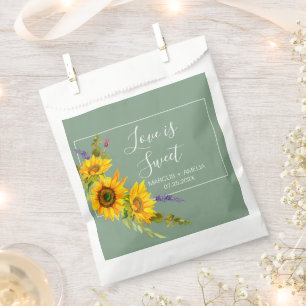 Sonnenblumen auf Basilikum Hochzeitsgeschenktüte Geschenktütchen