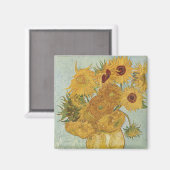 Sonnenblumen (auf blau)-Vincent van Gogh Magnet (Vorderseite/Rückseite)
