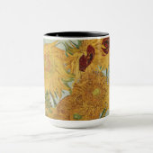 Sonnenblumen (auf blau)-Vincent van Gogh Small Tasse (Zentrum)