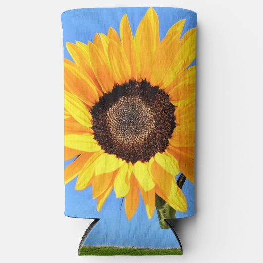 Sonnenblumen auf blauem Himmel können den Sommer k Selters Dosenkühler (Vorderseite)