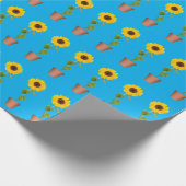 Sonnenblumen auf blauem Packpapier (Ecke)