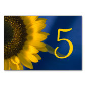 Sonnenblumen auf blauen Tischnummern (Rückseite)