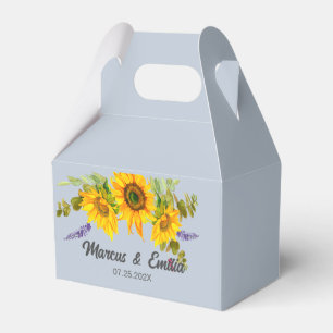 Sonnenblumen auf Blue Custom Wedding Favor Box Geschenkschachtel