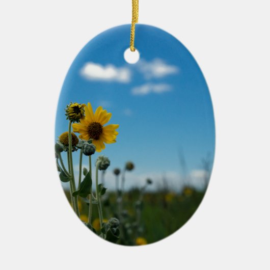 Sonnenblumen auf Blue Sky Keramikornament (Vorne)
