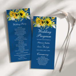 Sonnenblumen auf Blue Wedding Programm