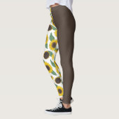 Sonnenblumen auf Braun 1/2 und 1/2 Leggings (Links)