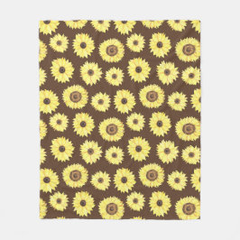 Sonnenblumen auf braunem Hintergrund Fleece Blanke