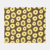 Sonnenblumen auf braunem Hintergrund Fleece Blanke (Vorderseite (Horizontal))