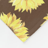 Sonnenblumen auf braunem Hintergrund Fleece Blanke (Ecke)