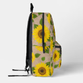 Sonnenblumen auf Burlap Bedruckter Rucksack (Links)