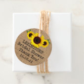 Sonnenblumen auf Burlap Fall Brautparty Vielen Dan Geschenkanhänger (Beispiel)