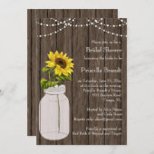 Sonnenblumen auf dem Brautparty Einladung (Vorne/Hinten)