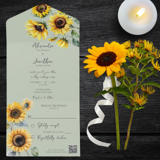 Sonnenblumen auf dem BSG-Code All In One Einladung