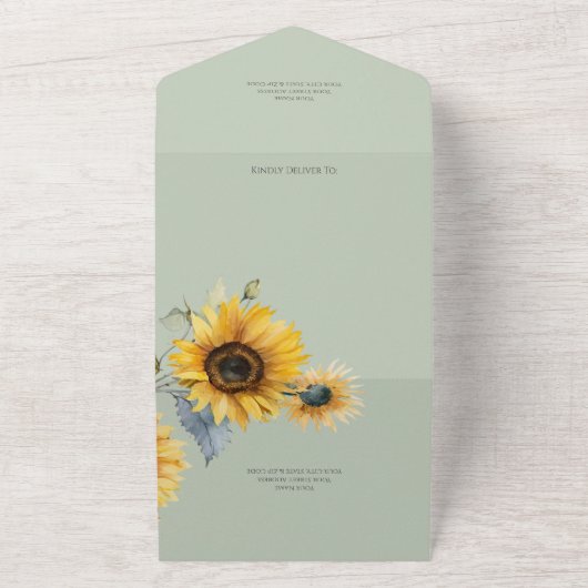 Sonnenblumen auf dem BSG-Code All In One Einladung (Außenbereich)