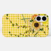 Sonnenblumen auf dem Gelben Gingham Case-Mate iPhone Hülle (Rückseite (Horizontal))