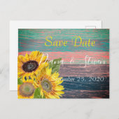 Sonnenblumen auf dem Hintergrund einer Baumrinde Postkarte (Vorne/Hinten)