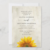 Sonnenblumen auf dem Land. Rustikale Probe Einladung (Vorderseite)