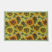Sonnenblumen auf dem Schlachtfeld Foliage Orange Y Fußmatte (Vorderseite)