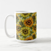 Sonnenblumen auf dem Schlachtfeld Foliage Orange Y Kaffeetasse (Links)