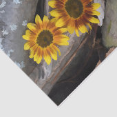 Sonnenblumen auf den Baumkronen Braun Gelb Vintage Seidenpapier (Ausschnitt)