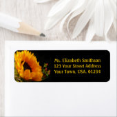 Sonnenblumen auf den Mailing-Labels der schwarzen (Insitu)