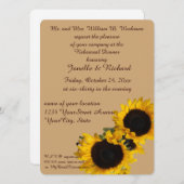 Sonnenblumen auf der Beige der Autos Einladung (Vorne/Hinten)