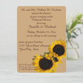 Sonnenblumen auf der Beige der Autos Einladung (Stehend Vorderseite)