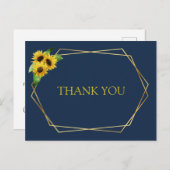 Sonnenblumen auf der Hochzeit der Marine danke Kar Postkarte (Vorne/Hinten)