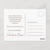 Sonnenblumen auf der Hochzeit der Marine danke Kar Postkarte (Rückseite)