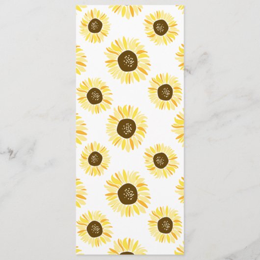 Sonnenblumen auf der Mason Jar Blumenkarte Menükarte (Rückseite)