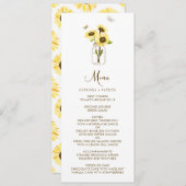 Sonnenblumen auf der Mason Jar Blumenkarte Menükarte (Vorne/Hinten)