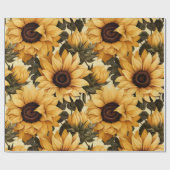 Sonnenblumen auf einem blassen Hintergrund Kontinu Geschenkpapier (Flach)