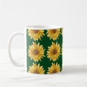 Sonnenblumen auf einem grünen Feld - Sommer Kaffeetasse (Links)