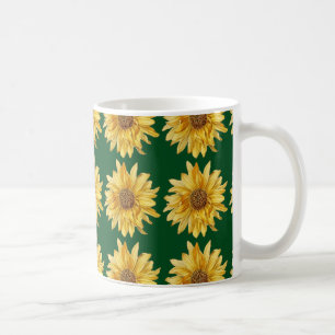 Sonnenblumen auf einem grünen Feld - Sommer Kaffeetasse