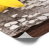 Sonnenblumen auf einem Holztisch Poster (Ecke)
