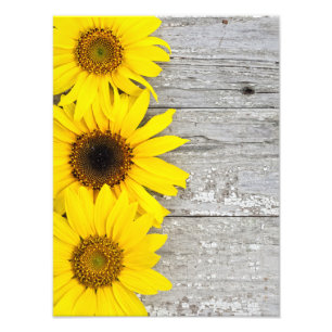 Sonnenblumen auf einem Tisch Fotodruck