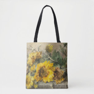Sonnenblumen auf einer Steinkante von Roosenboom Tasche