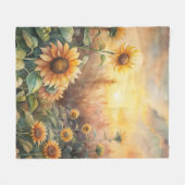 Sonnenblumen auf einer Wiese Fleecedecke (Vorderseite (Horizontal))