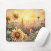 Sonnenblumen auf einer Wiese Mousepad (Mit Mouse)