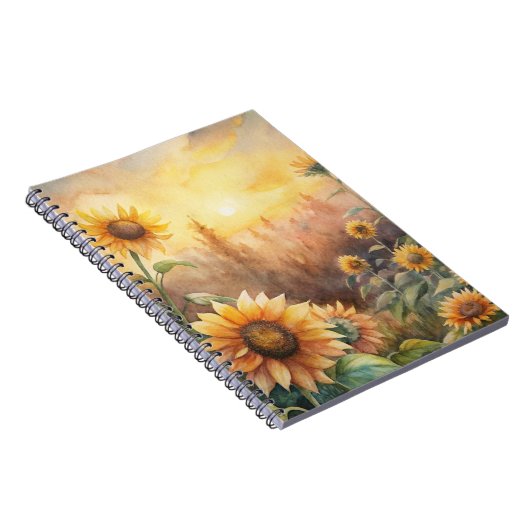 Sonnenblumen auf einer Wiese Notizblock (Rechte Seite)