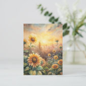 Sonnenblumen auf einer Wiese Postkarte (Stehend Vorderseite)