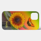 Sonnenblumen auf farbenfroher Umgebung und individ Case-Mate iPhone Hülle (Rückseite (Horizontal))