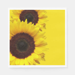 Sonnenblumen auf goldgelber Geburtstagsfeier Hochz Serviette