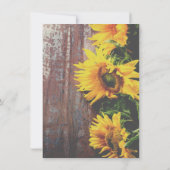Sonnenblumen auf Holz Rustikale Save the Date Hoch Einladung (Rückseite)