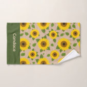 Sonnenblumen auf Jute Badhandtuch Set (Handtuch)