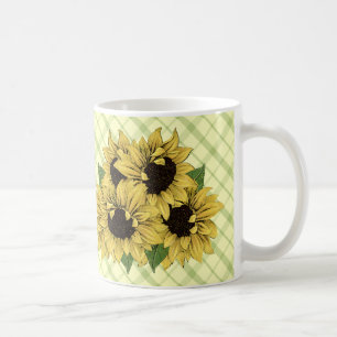Sonnenblumen auf Karierten Tasse Cups