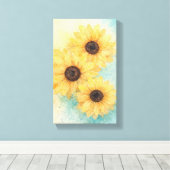 Sonnenblumen auf Leinwand (Insitu (Holzboden))